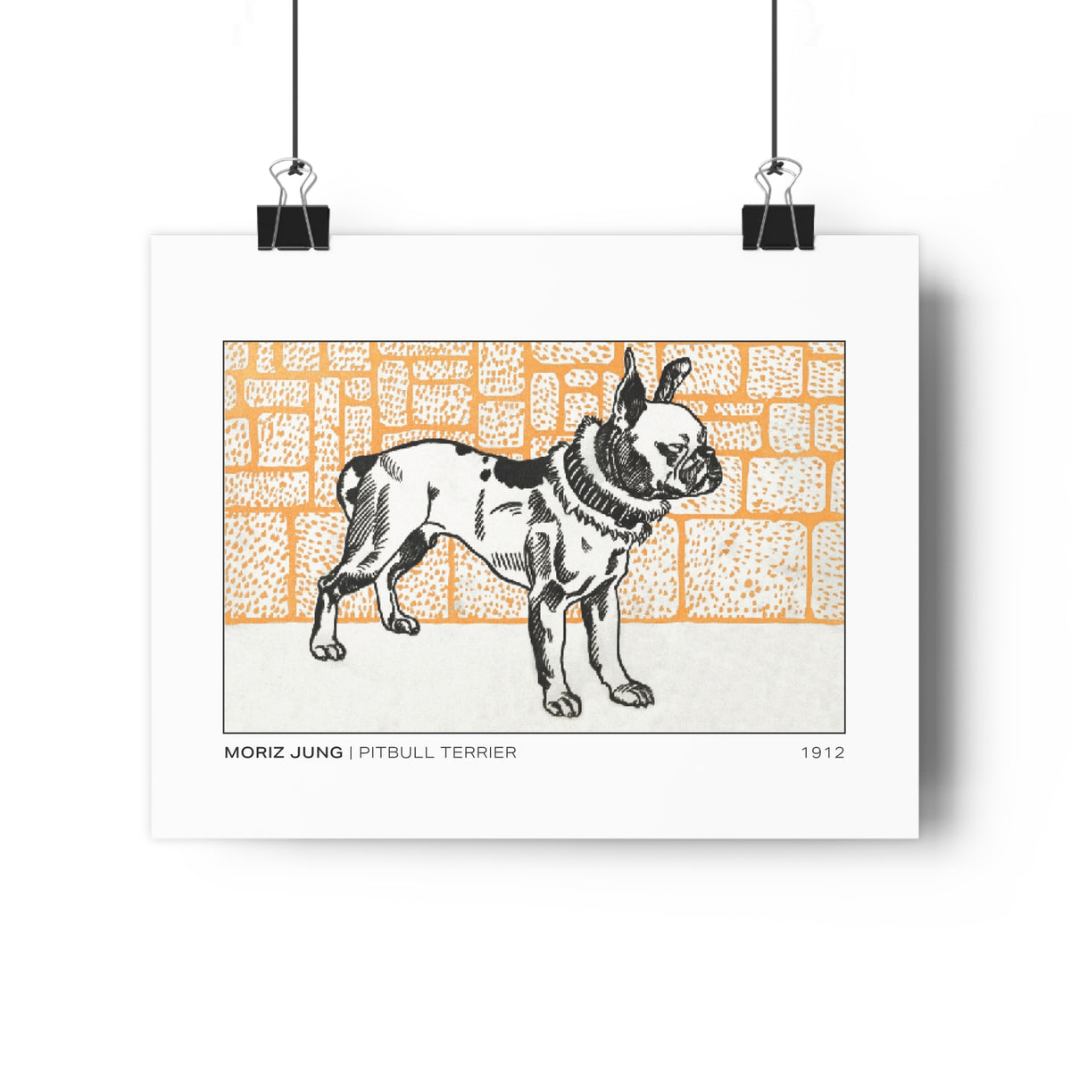 Pitbull Terrior Giclée Art Print — Vintage Moriz Jung Illustration