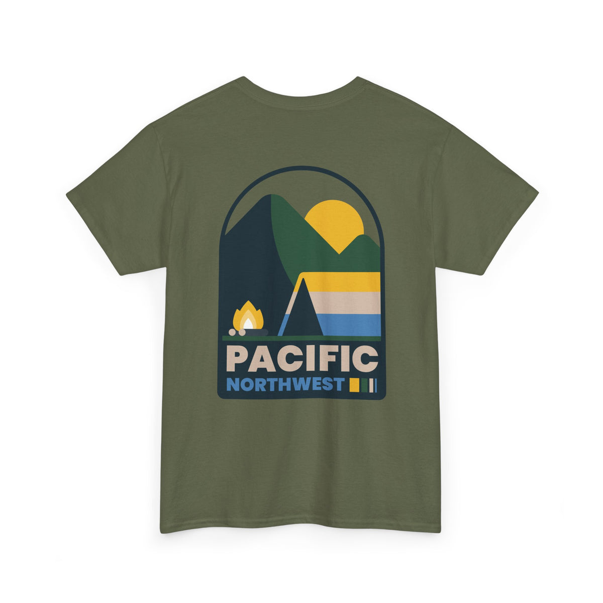 Pacific Northwest Shirt, Retro Mountain Graphic Tee, PNW Camping Hiking T Shirt, Nature Lover Gift, blue color way
