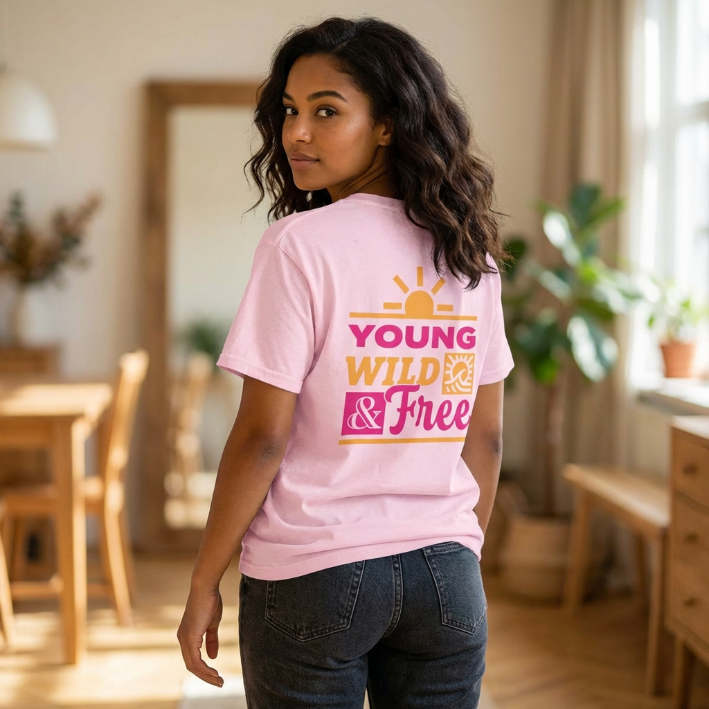 Young Wild & Free Retro Graphic T Shirt | Summer vibe