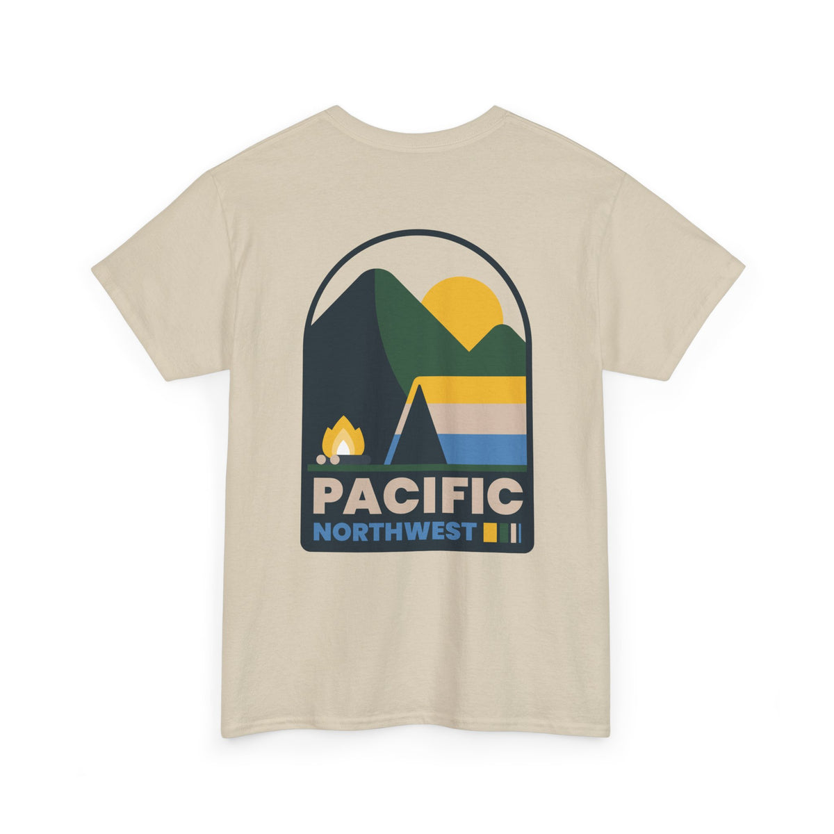 Pacific Northwest Shirt, Retro Mountain Graphic Tee, PNW Camping Hiking T Shirt, Nature Lover Gift, blue color way