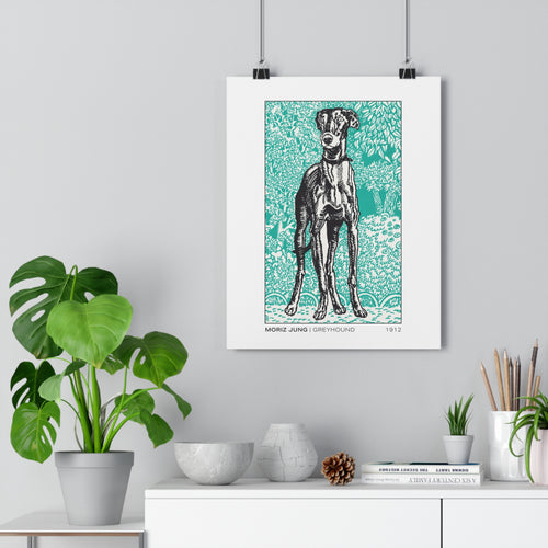 Greyhound Giclée Art Print — Vintage Moriz Jung Illustration