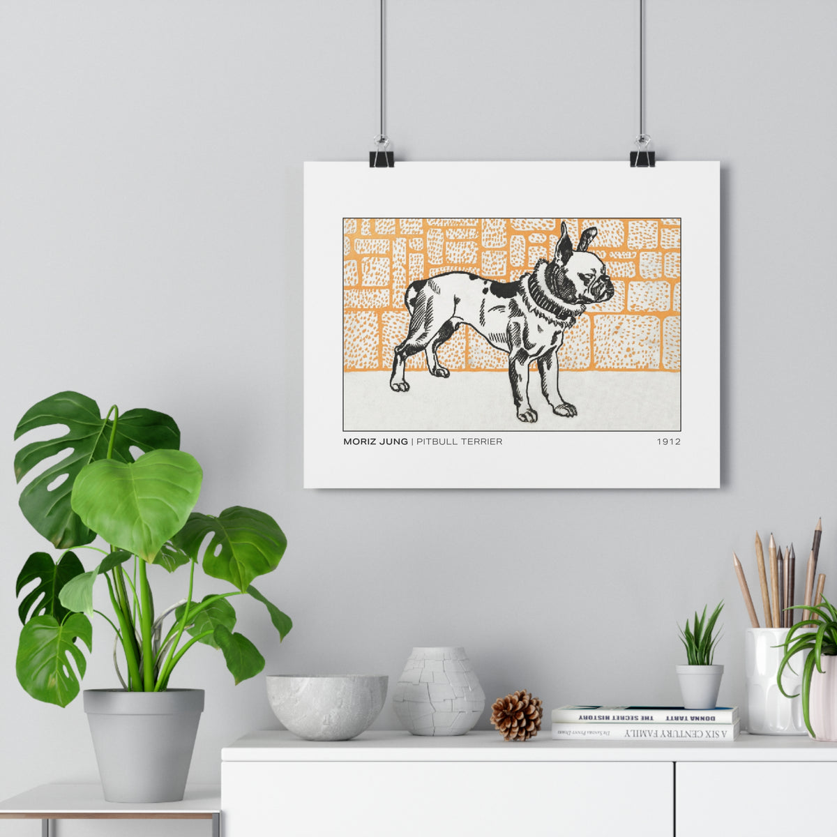 Pitbull Terrior Giclée Art Print — Vintage Moriz Jung Illustration