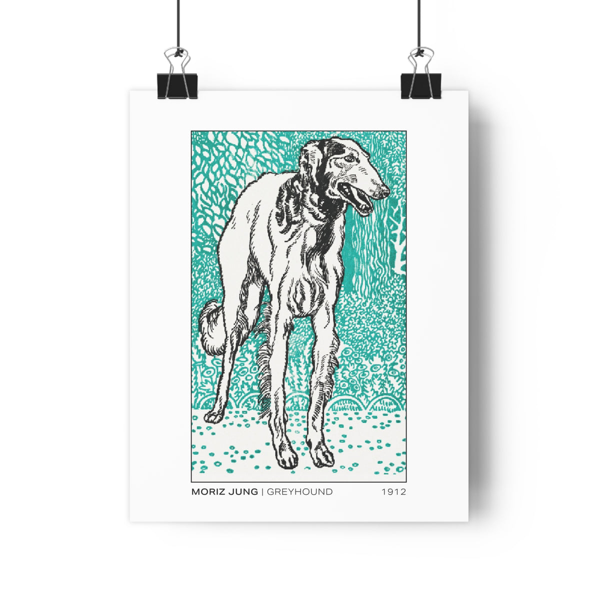 Greyhound Giclée Art Print — Vintage Moriz Jung Illustration