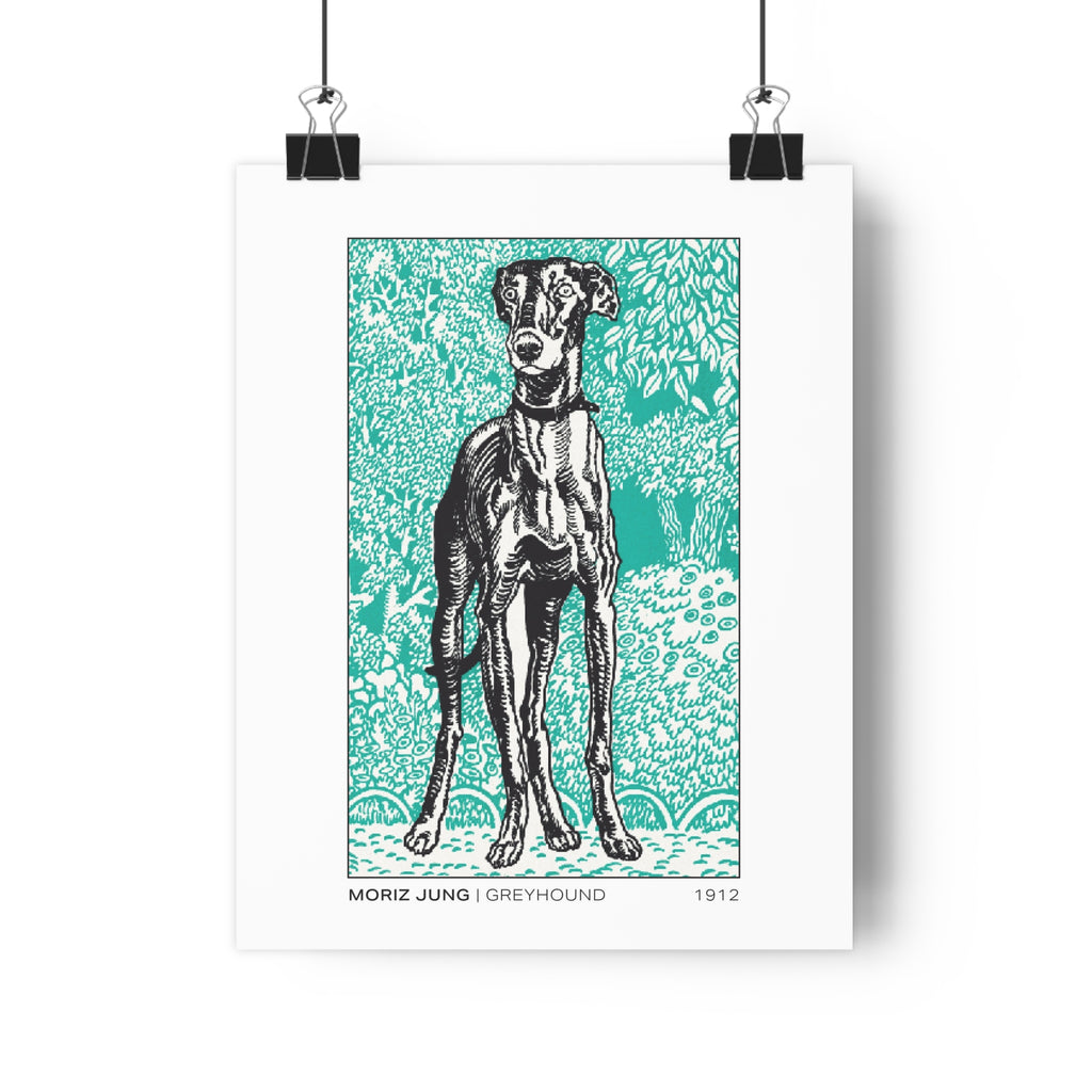 Greyhound Giclée Art Print — Vintage Moriz Jung Illustration