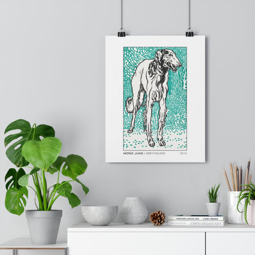 Greyhound Giclée Art Print — Vintage Moriz Jung Illustration