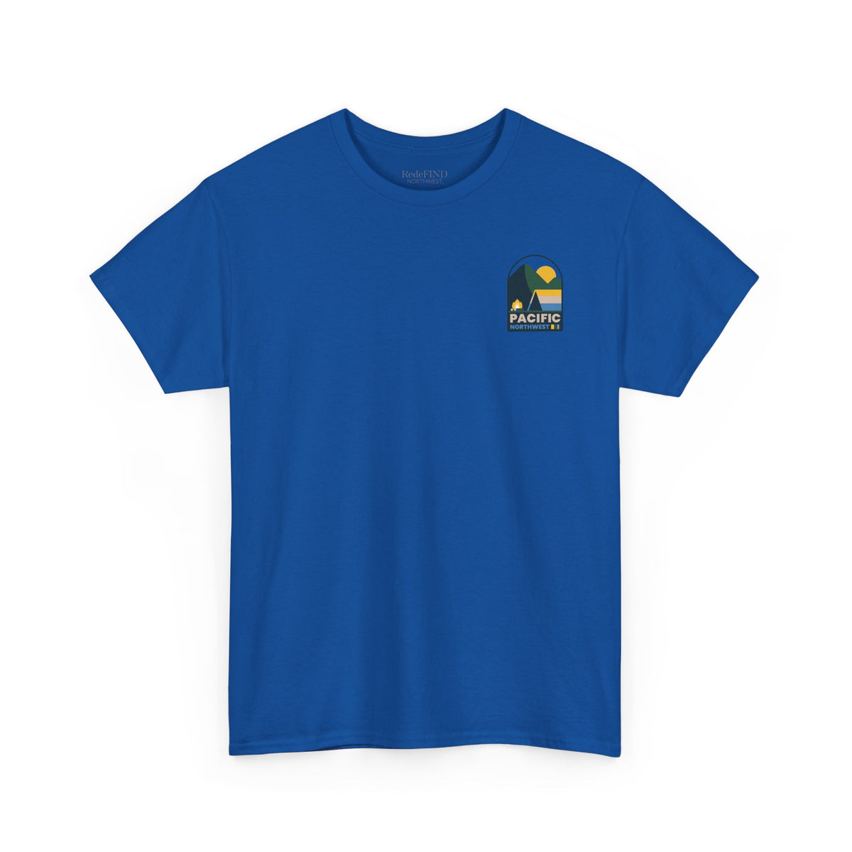 Pacific Northwest Shirt, Retro Mountain Graphic Tee, PNW Camping Hiking T Shirt, Nature Lover Gift, blue color way